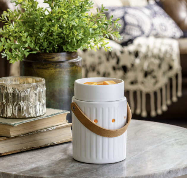 LEATHER HANDLE ILLUMINATION FRAGRANCE WARMER