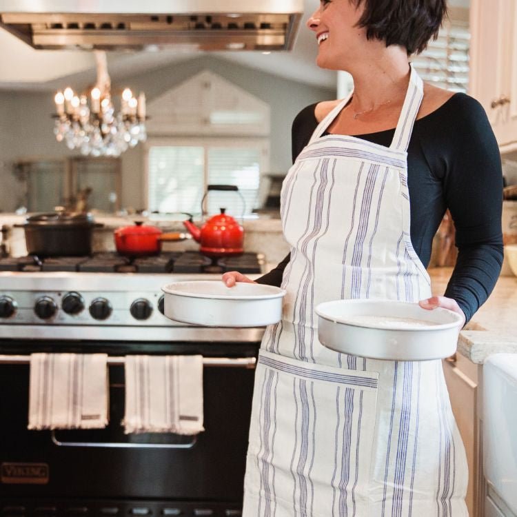 Natural Cotton Ticking Stripe Apron