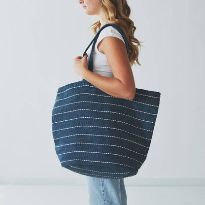 Marin Striped Tote Indigo