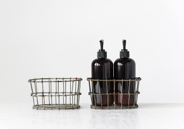 Wire Basket Lotion/Soap Bottle Holder